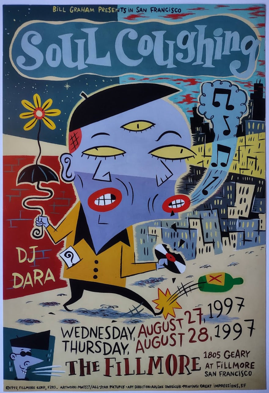 F283 Soul Coughing, The Fillmore by Mats!? - August 27-28, 1997 - San Francisco, Fillmore Gig Print