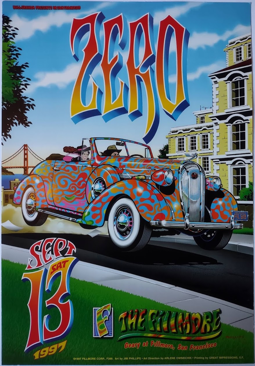 F289 Zero, The Fillmore by Jim Phillips - September 13,1997 - San Francisco, Fillmore Gig Print