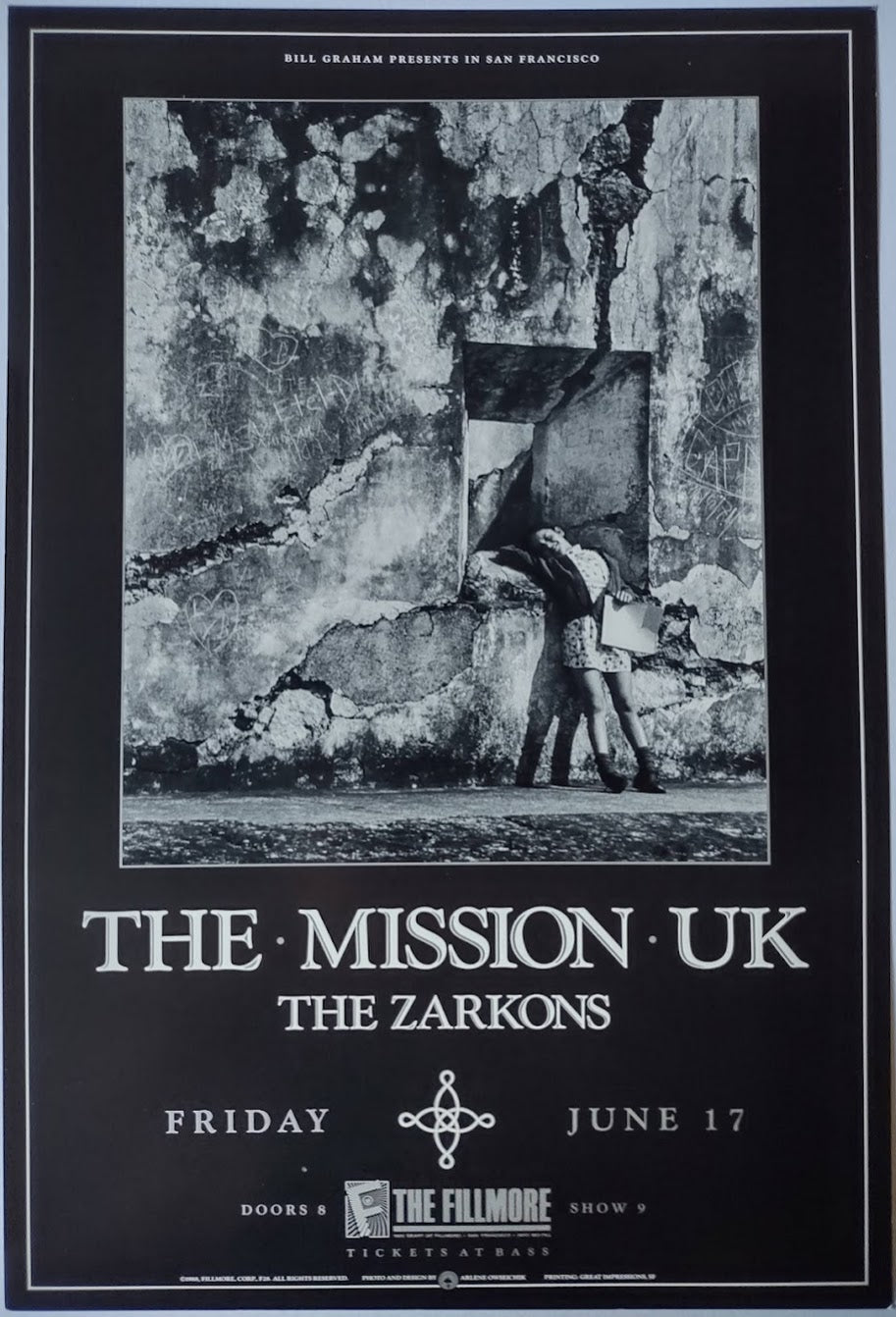 F28 The Mission UK, The Fillmore by Arlene Owseichik - June 17, 1988 - San Francisco, Fillmore Gig Print