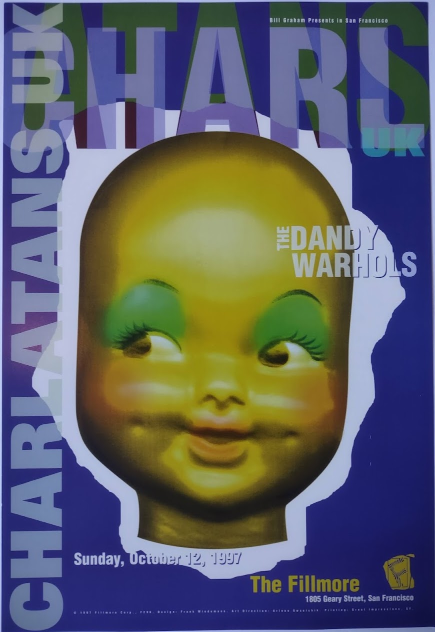 F296 Charlatans UK, The Fillmore by Frank Wiedemann - October 12, 1997 - San Francisco, Fillmore Gig Print