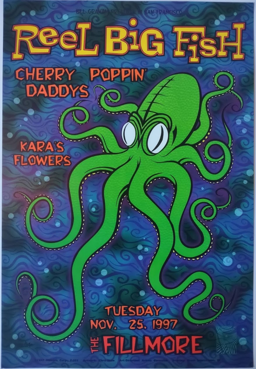 F303 Reel Big Fish, The Fillmore by Chris Shaw - November 25, 1997 - San Francisco, Fillmore Gig Print