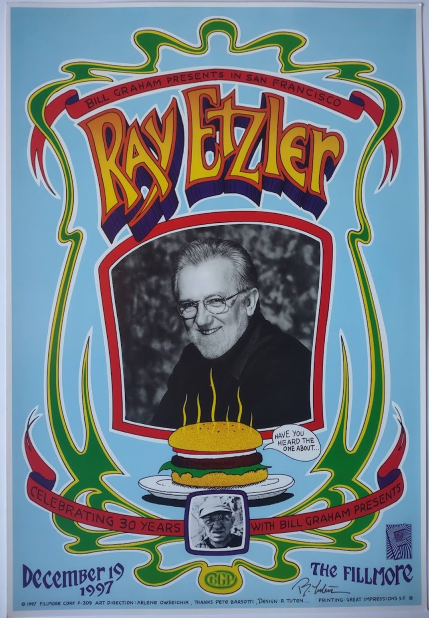F309 Ray Etzler, The Fillmore, Signed by Randy Tuten by Randy Tuten - December 19, 1997 - San Francisco, Fillmore Gig Print
