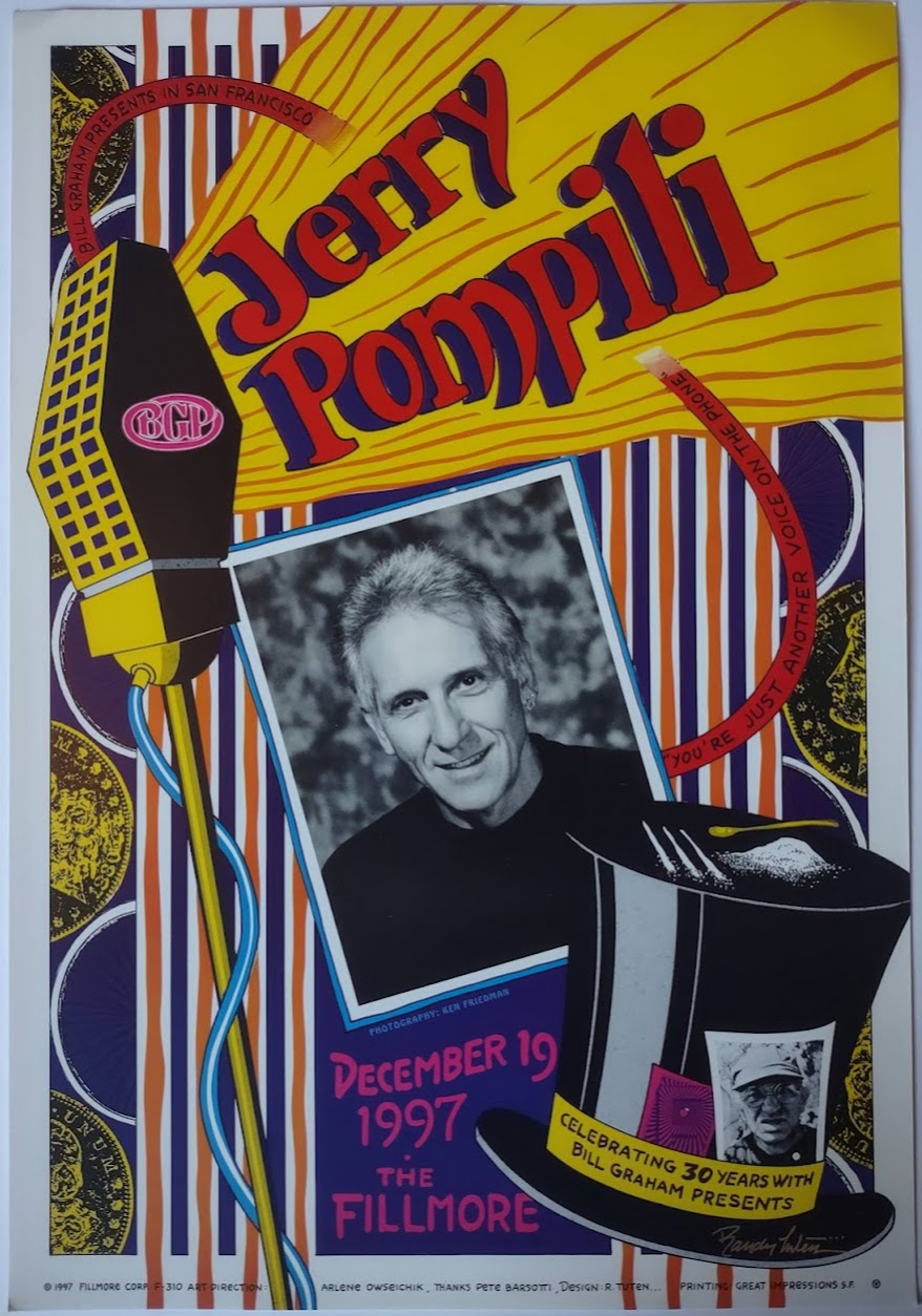 F310 Jerry Pompili, The Fillmore, Signed by Randy Tuten by Randy Tuten - December 19, 1997 - San Francisco, Fillmore Gig Print