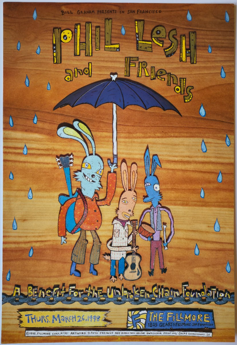 F321 Phil Lesh And Friends, The Fillmore by David Fremont - March 26, 1998 - San Francisco, Fillmore Gig Print
