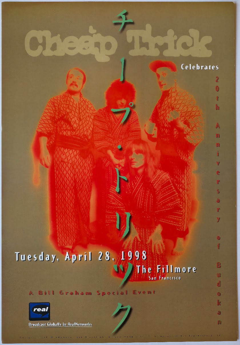 F324B Cheap Trick, The Fillmore by Frank Wiedemann - April 28, 1998 - San Francisco, Fillmore Gig Print