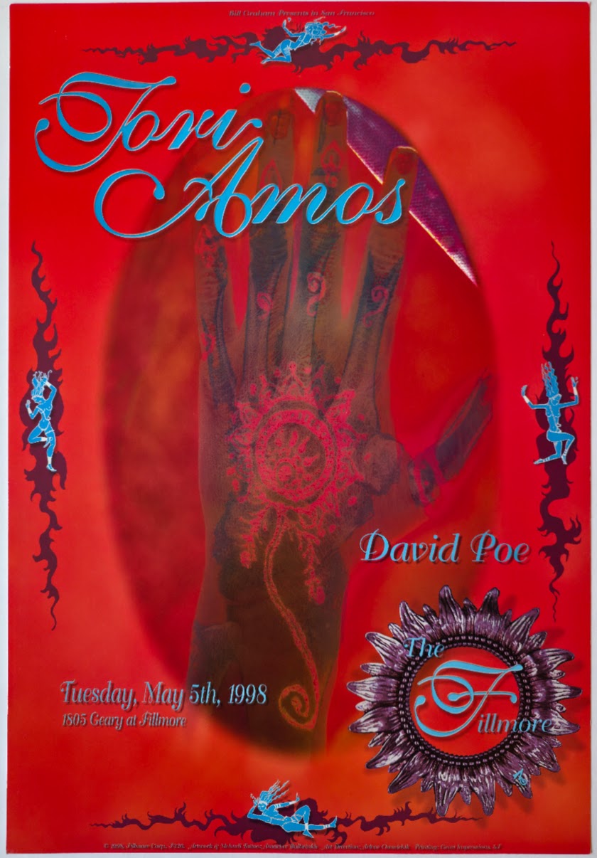F326 Tori Amos, David Poe, The Fillmore by Amacker Bullwinkle - May 5, 1998 - San Francisco, Fillmore Gig Print
