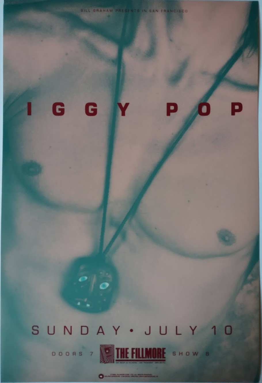 F32 Iggy Pop, The Fillmore by Arlene Owseichik - July 10, 1988 - San Francisco, Fillmore Gig Print