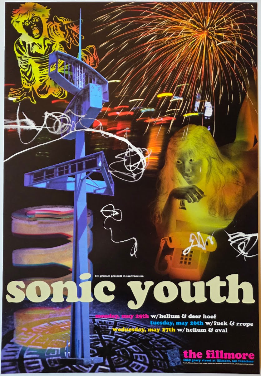 F330 Sonic Youth, The Fillmore by Rex Ray - May 25-27, 1998 - San Francisco, Fillmore Gig Print