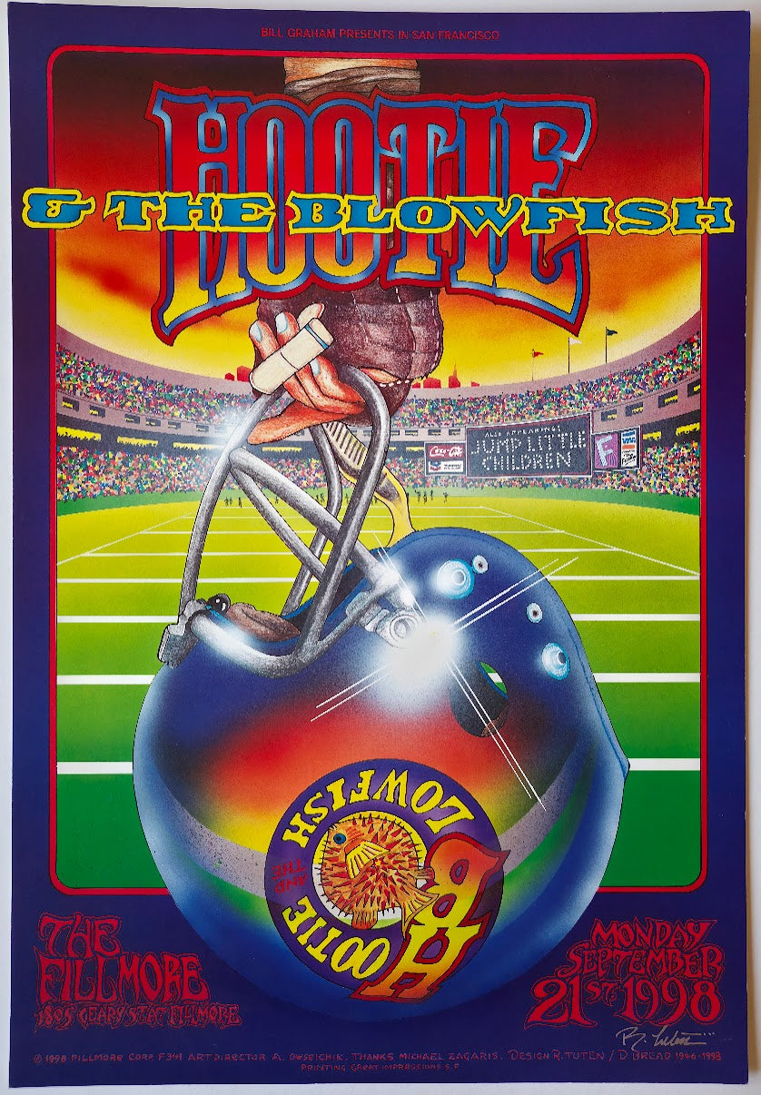F341 Hootie & The Blowfish, (Signed by Tuten) The Fillmore by Randy Tuten - September 21, 1998 - San Francisco, Fillmore Gig Print