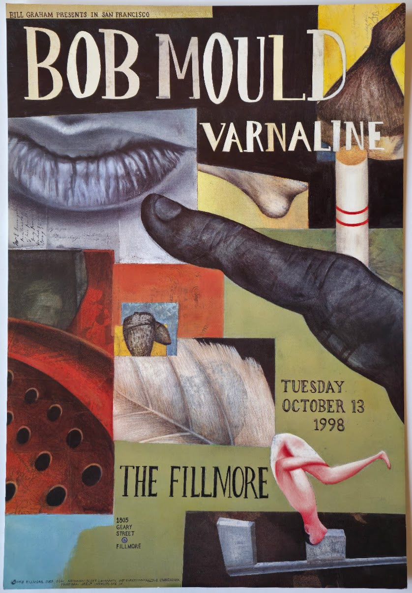 F344 Bob Mould, Varnaline, The Fillmore by Scott Laumann - October 13, 1998 - San Francisco, Fillmore Gig Print