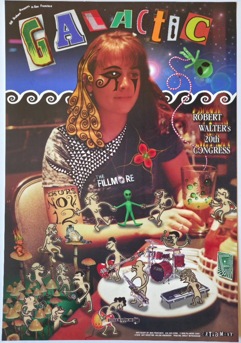 F348 Galactic, Robert Walters 20th Congress, The Fillmore by Extra Maat - November 12, 1998 - San Francisco, Fillmore Gig Print