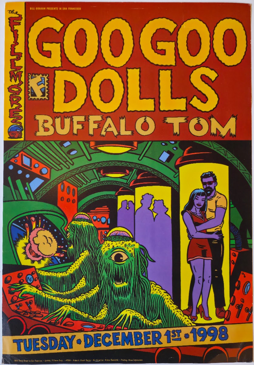 F352 Goo Goo Dolls, Buffalo Tom, The Fillmore by Chuck Sperry - December 1, 1998 - San Francisco, Fillmore Gig Print