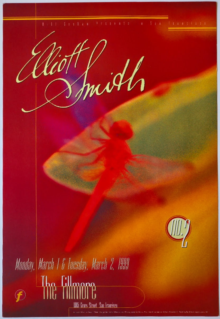 F364 Elliot Smith, The Fillmore by Frank Wiedemann - March 1-2, 1999 - San Francisco, Fillmore Gig Print