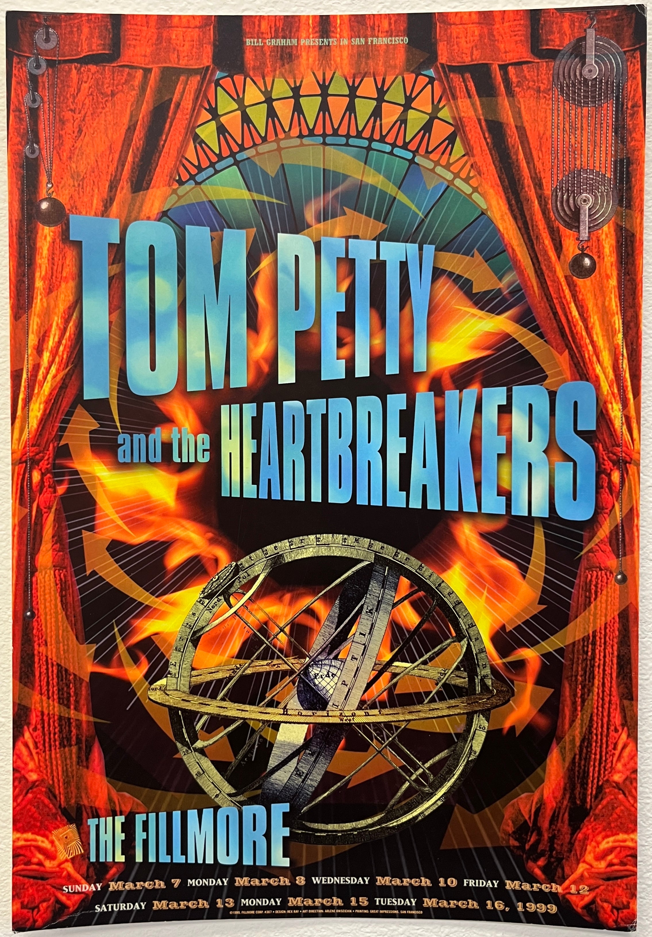 F367 Tom Petty And The Heartbreakers, The Fillmore by Rex Ray - March, 1999 - San Francisco, Fillmore Gig Print
