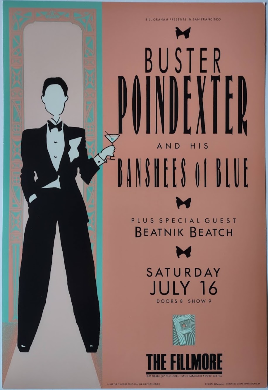 F36 Buster Poindexter, The Fillmore by Libbie Shock - July 16, 1988 - San Francisco, Fillmore Gig Print