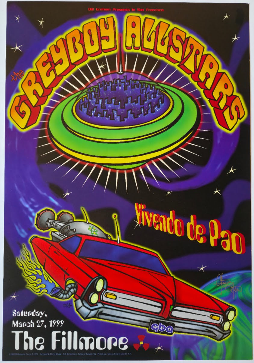 F370 Greyboy Allstars, (Signed by Shaw) The Fillmore by Chris Shaw - March 27, 1999 - San Francisco, Fillmore Gig Print