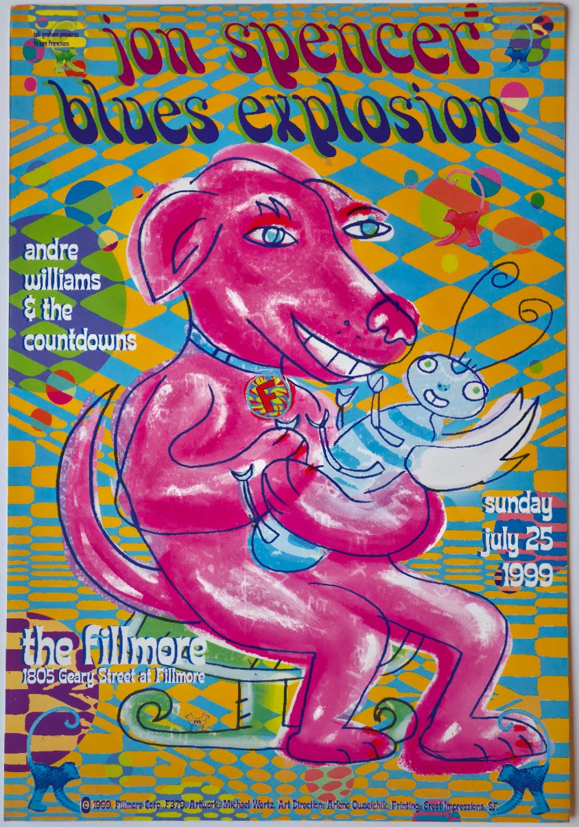F379 Jon Spencer Blues Explosion, The Fillmore by Michael Wertz - July 25, 1999 - San Francisco, Fillmore Gig Print