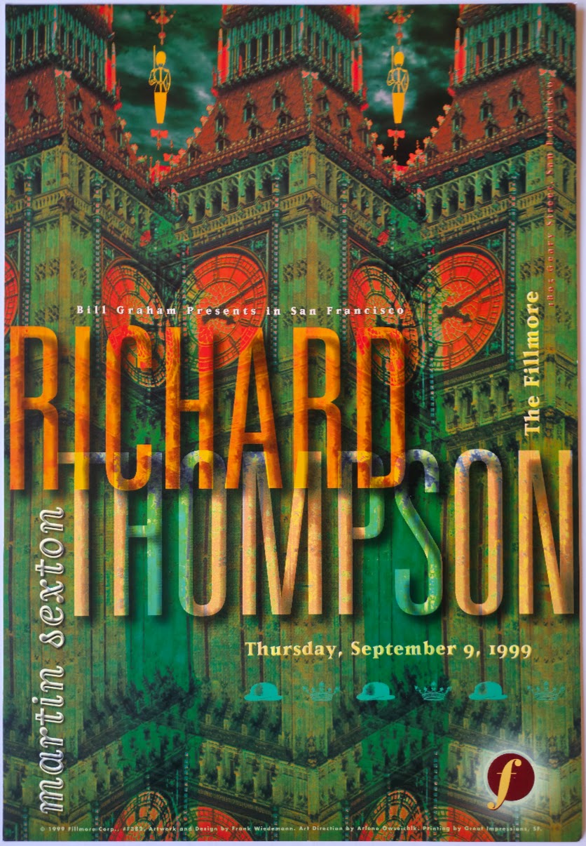 F382 Richard Thompson, The Fillmore by Frank Wiedemann - September 9, 1999 - San Francisco, Fillmore Gig Print