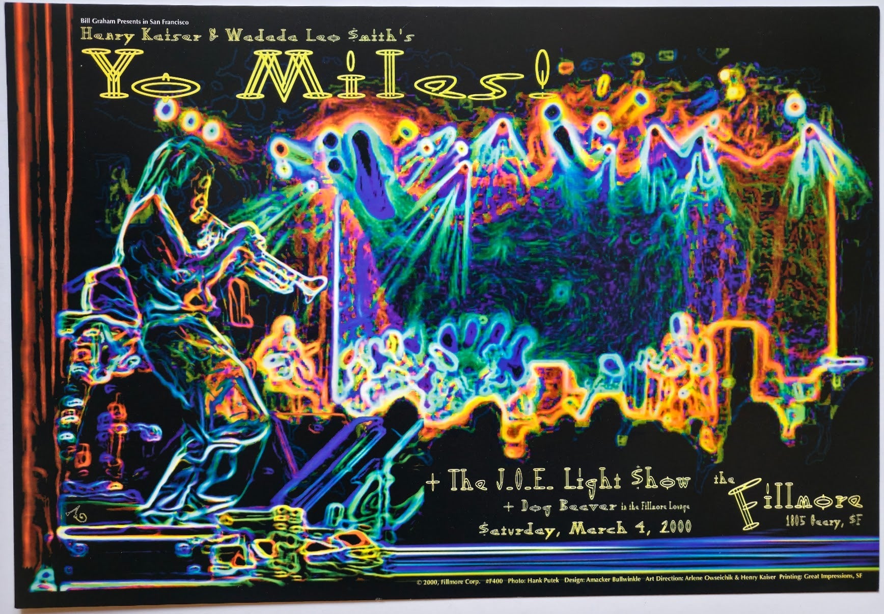 F400 Yo Miles!, The Fillmore by Hank Putek - March 4, 2000 - San Francisco, Fillmore Gig Print