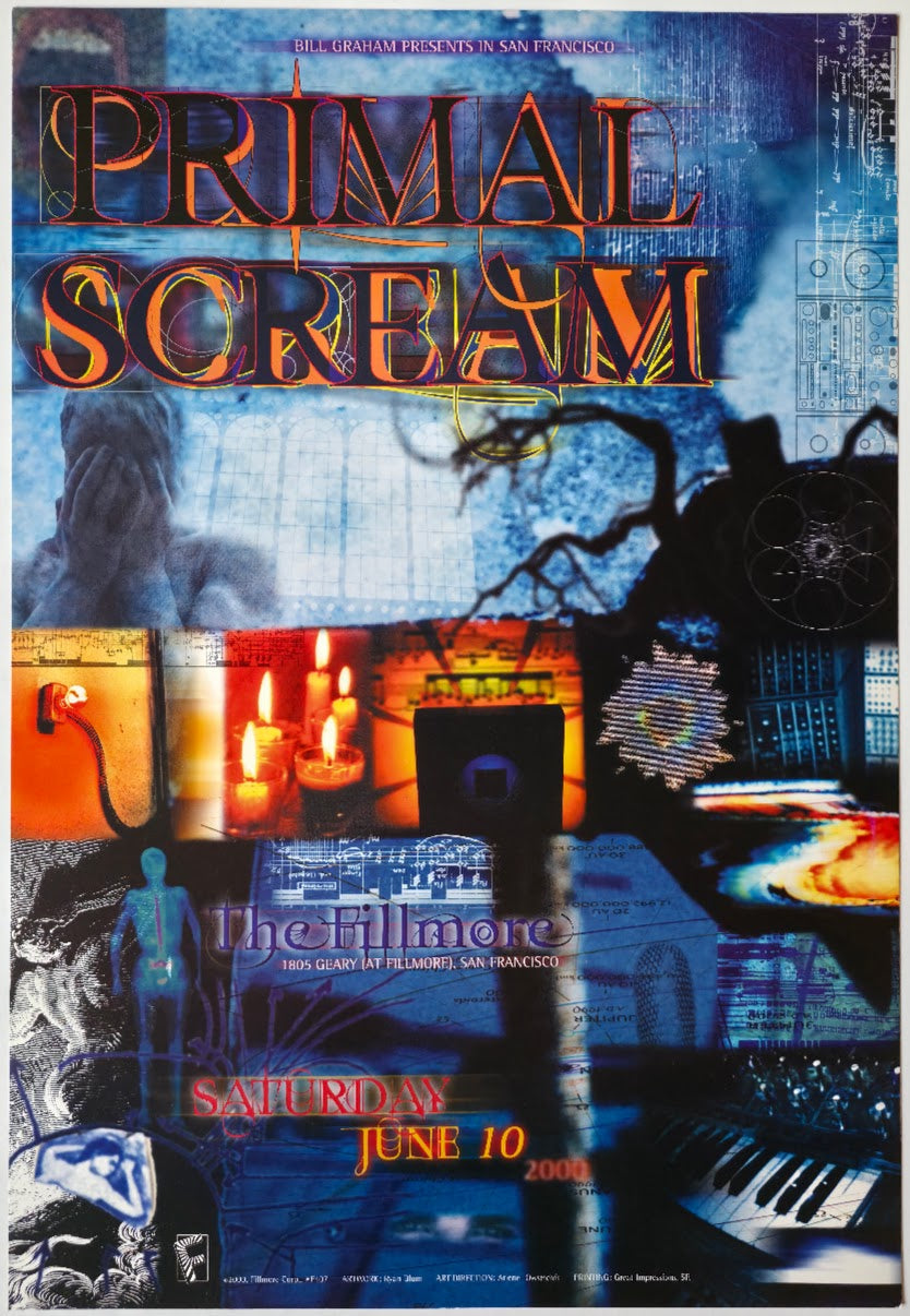 F407 Primal Scream, The Fillmore by Ryan Blum - June 10, 2000 - San Francisco, Fillmore Gig Print