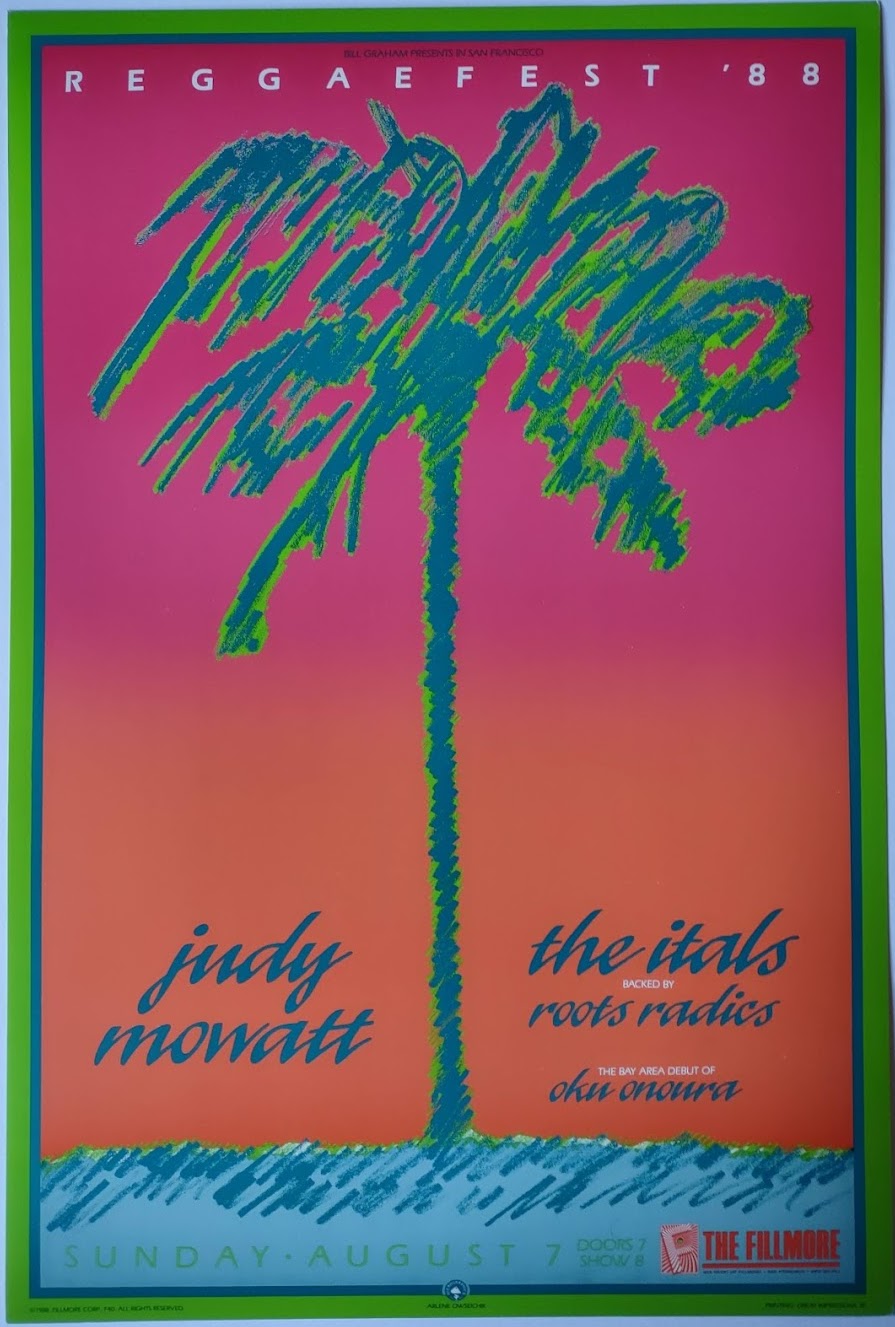 F40 Reggae Fest, The Fillmore by Arlene Owseichik - August 7, 1988 - San Francisco, Fillmore Gig Print