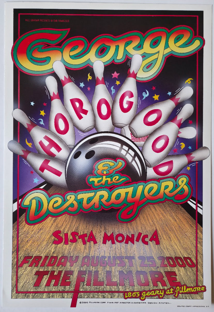 F414 George Thorogood & The Destroyers, The Fillmore by Randy Tuten - August 25, 2000 - San Francisco, Fillmore Gig Print