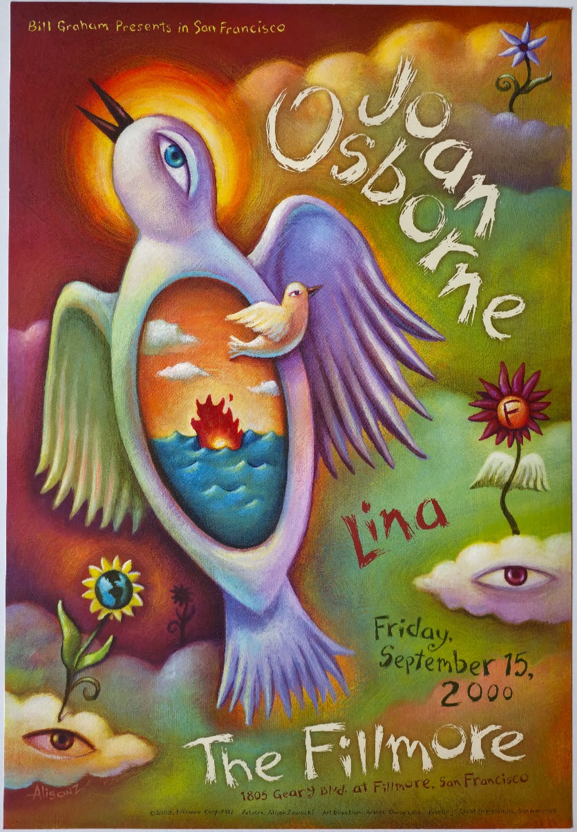 F417 Joan Osborne, Lina, The Fillmore by Alison Zawacki - September 15, 2000 - San Francisco, Fillmore Gig Print