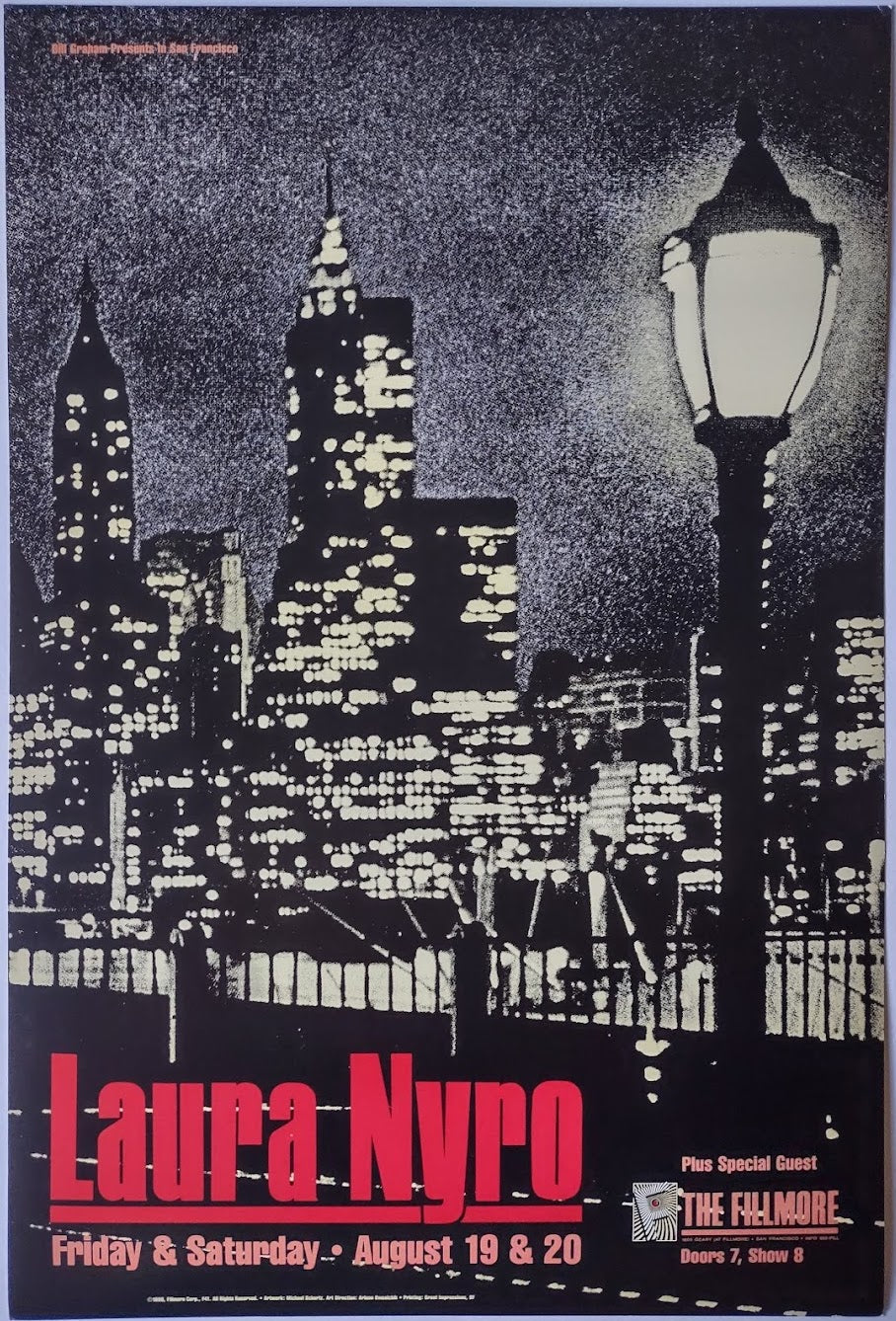 F41 Laura Nyro, The Fillmore by Michael Shurtz - August 19-20, 1988 - San Francisco, Fillmore Gig Print