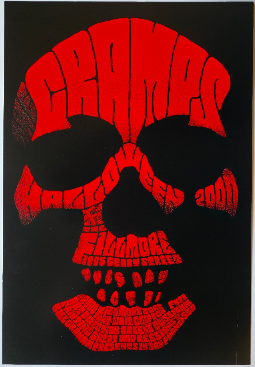 F428 The Cramps, The Fillmore by Whit Clifton - October 31, 2000 - San Francisco, Fillmore Gig Print