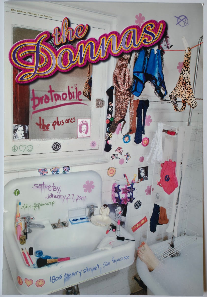 F435 The Donnas, Bratmobile, The Fillmore by Frank Wiedman - January 27, 2001 - San Francisco, Fillmore Gig Print