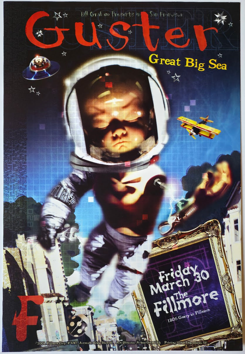 F447 Guster, Great Big Sea, The Fillmore by Craig Howell - March 30, 2001 - San Francisco, Fillmore Gig Print