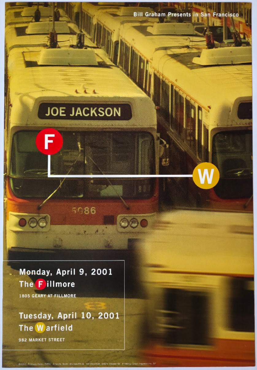 F453 Joe Jackson, The Fillmore by Scott Idleman/Blink - April 9-10, 2001 - San Francisco, Fillmore Gig Print