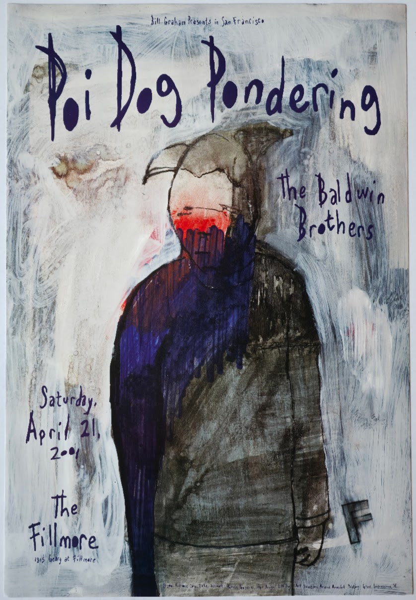 F455 Poi Dog Pondering, The Baldwin Brothers, The Fillmore by Bonnie Tompkins - April 21, 2001 - San Francisco, Fillmore Gig Print