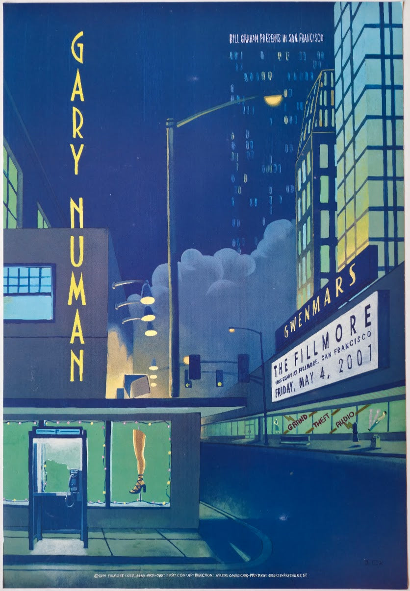 F460 Gary Numan, The Fillmore by Dusty Cox - May 4, 2001 - San Francisco, Fillmore Gig Print