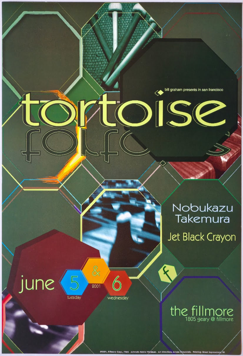 F464 Tortoise, The Fillmore by Robin Waldman - June 5-6, 2001 - San Francisco, Fillmore Gig Print