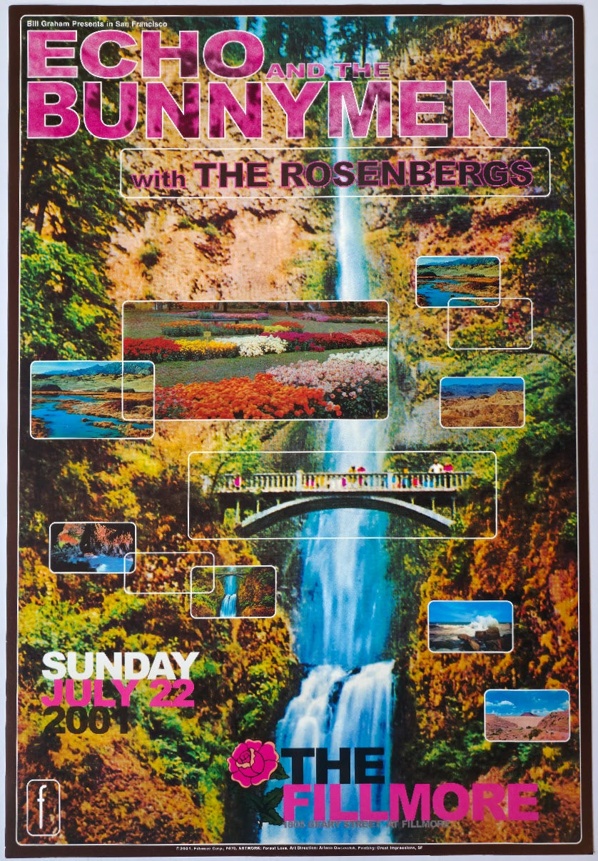 F470 Echo And The Bunnymen, The Fillmore by Forest Love - July 22, 2001 - San Francisco, Fillmore Gig Print