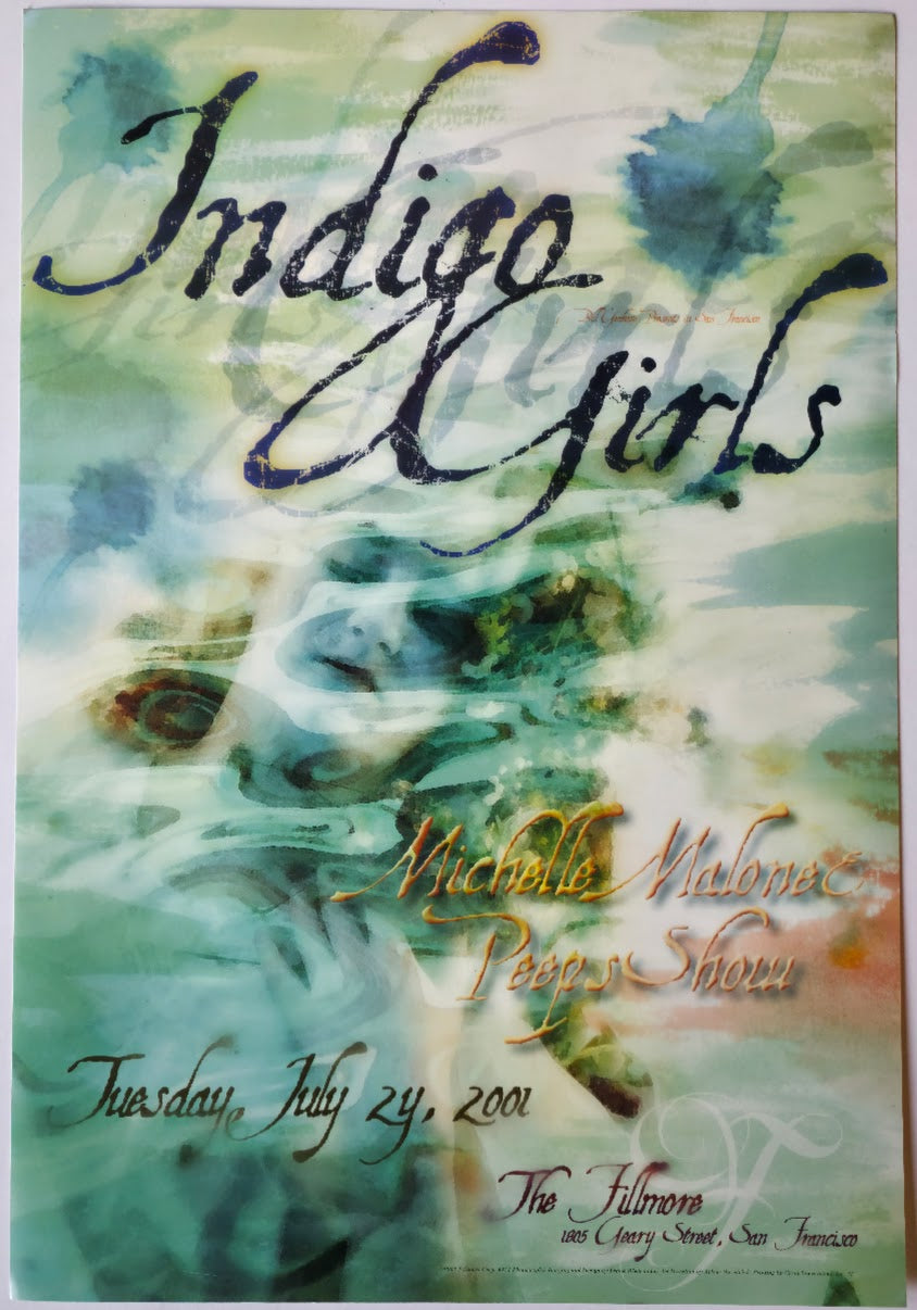 F471 Indigo Girls, The Fillmore by Frank Wiedman - July 24, 2001 - San Francisco, Fillmore Gig Print