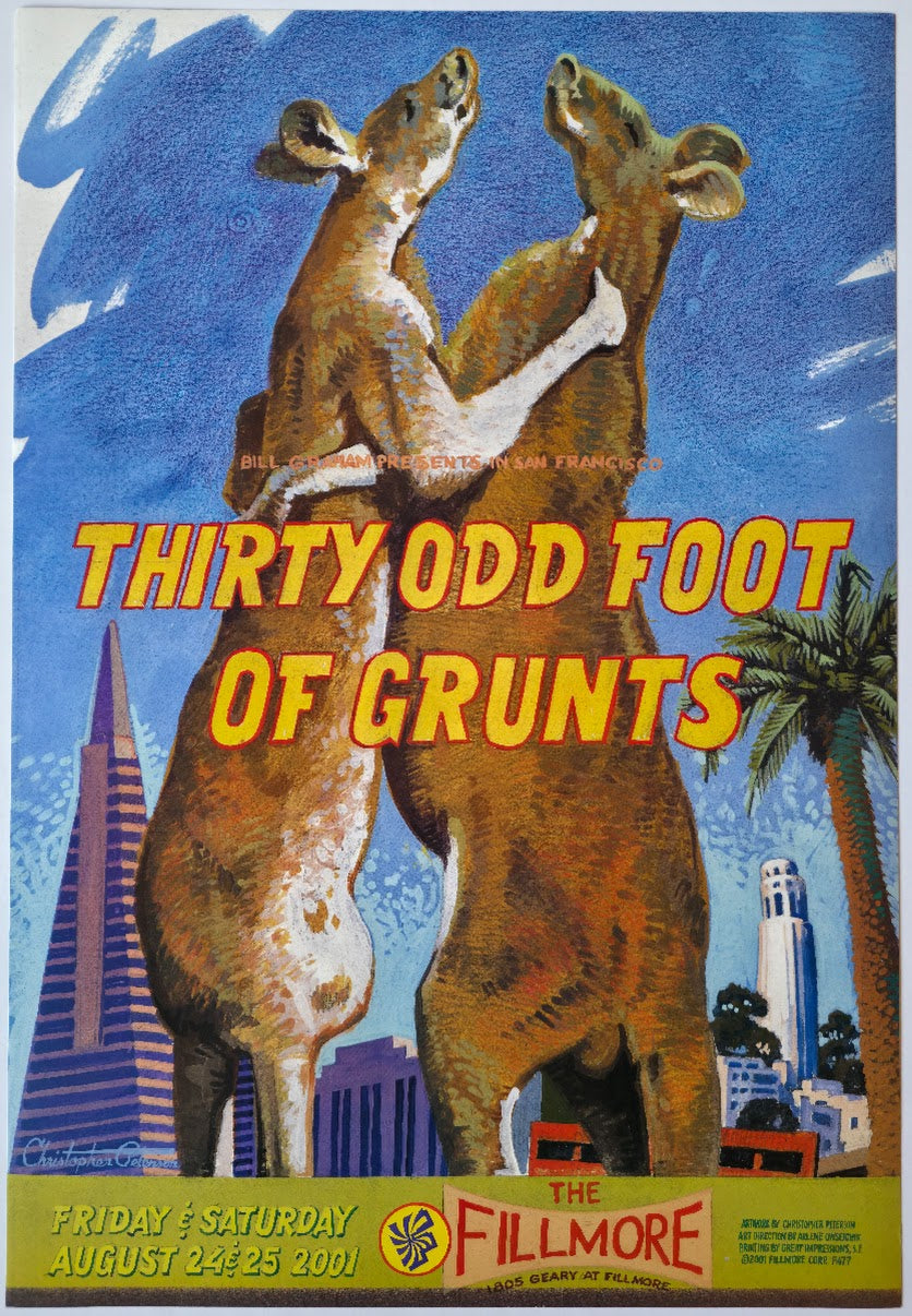 F477 Thirty Odd Foot Of Grunts, The Fillmore by Christopher Peterson - August 24-25, 2001 - San Francisco, Fillmore Gig Print