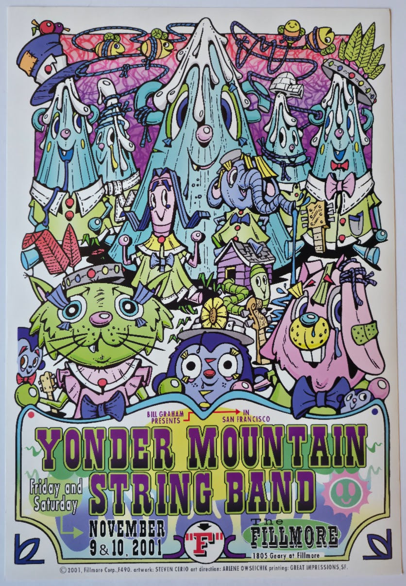 F490 Yonder Mountain String Band, The Fillmore by Steven Cerio - November 9-10, 2001 - San Francisco, Fillmore Gig Print