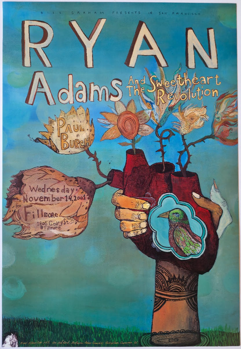 F493 Ryan Adams, And The Sweetheart Revolution, Paul Burch, The Fillmore by Joel Elrod - November 14, 2001 - San Francisco, Fillmore Gig Print