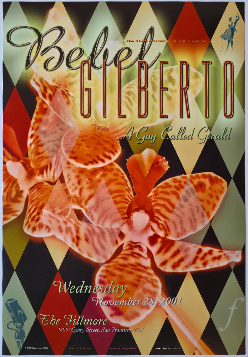 F494 Bebel Gilberto, A Guy Called Gerald, The Fillmore by Frank Wiedman - November 28, 2001 - San Francisco, Fillmore Gig Print