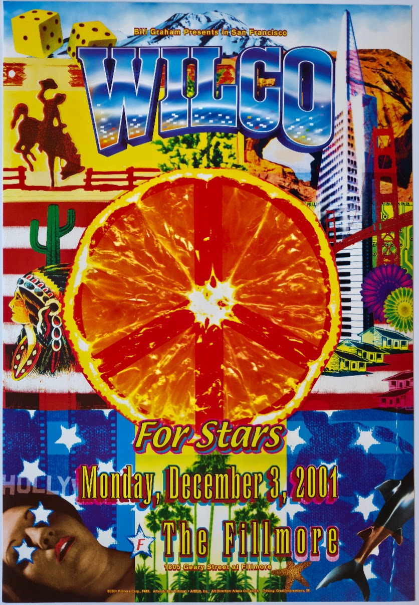 F499 Wilco, For Stars, The Fillmore by Ben Fishman, Artfish Inc - December 3, 2001 - San Francisco, Fillmore Gig Print
