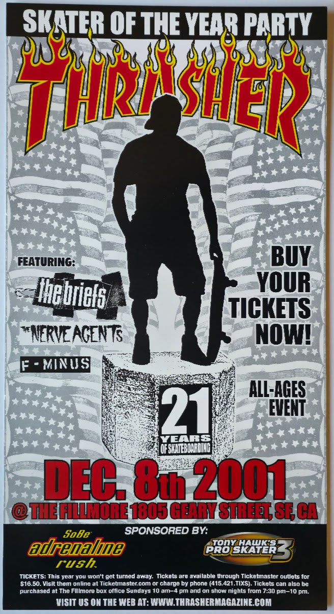 F503B Skater Of The Year, The Fillmore by Unknown - December 8, 2001 - San Francisco, Fillmore Gig Print