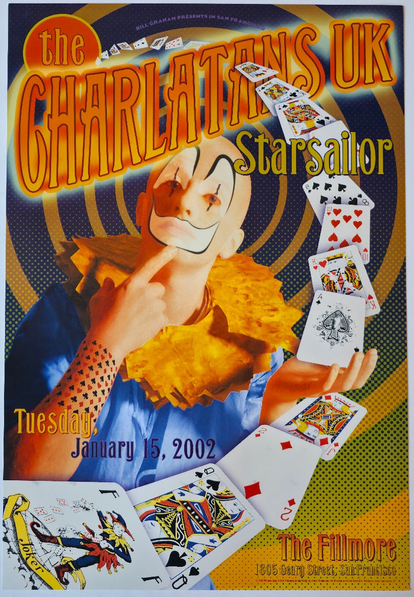 F506 The Charlatans UK, Starsailor, The Fillmore by Frank Wiedemann - January 15, 2002 - San Francisco, Fillmore Gig Print