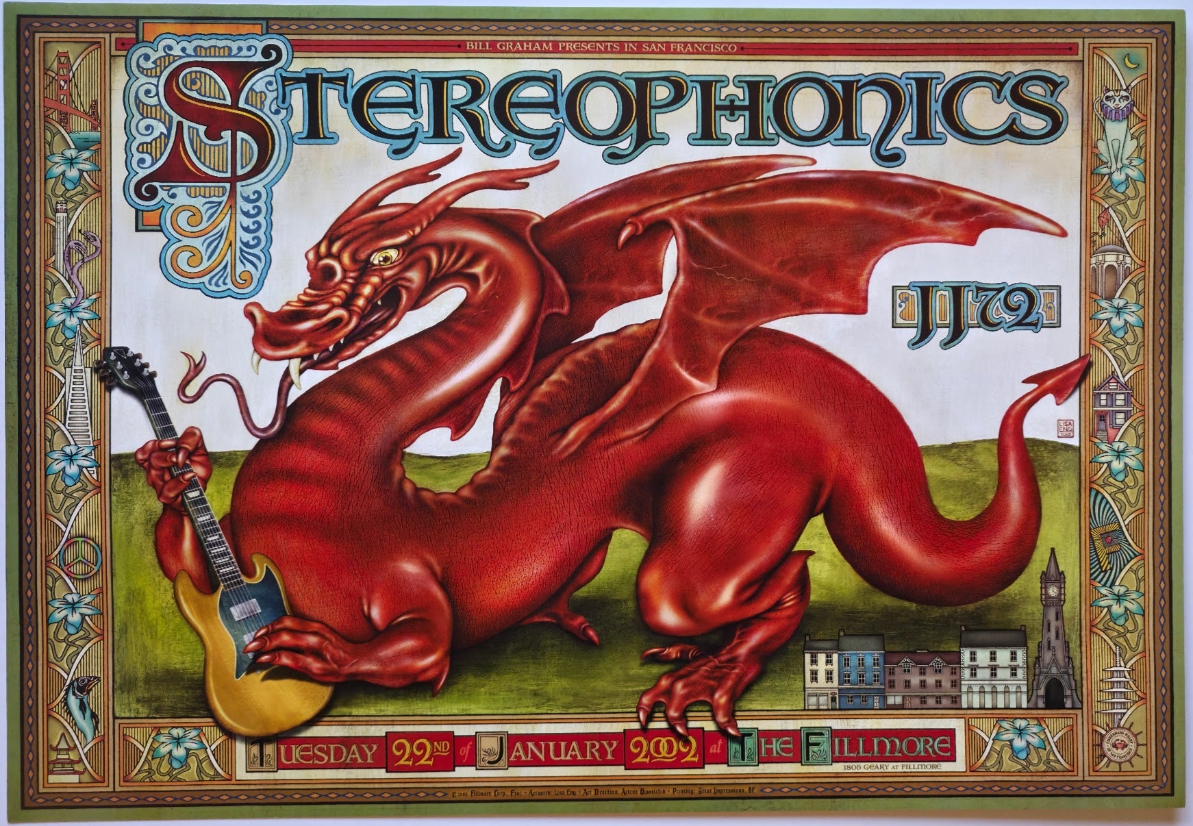 F507 Stereophonics, The Fillmore by Lisa Eng - January 22, 2001 - San Francisco, Fillmore Gig Print