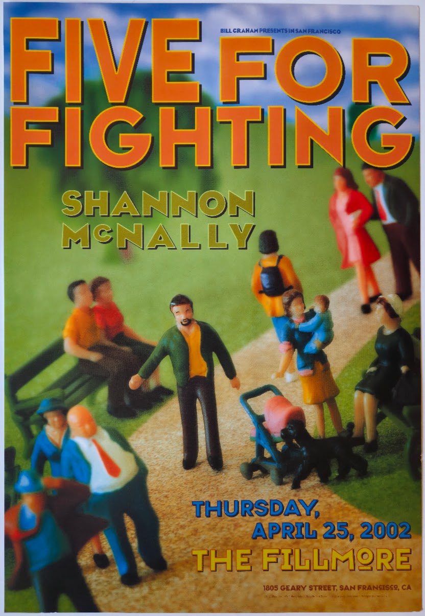 F518 Five For Fighting, Shannon McNally, Thge Fillmore by Frank Wiedmann - April 25, 2002 - San Francisco, Fillmore Gig Print