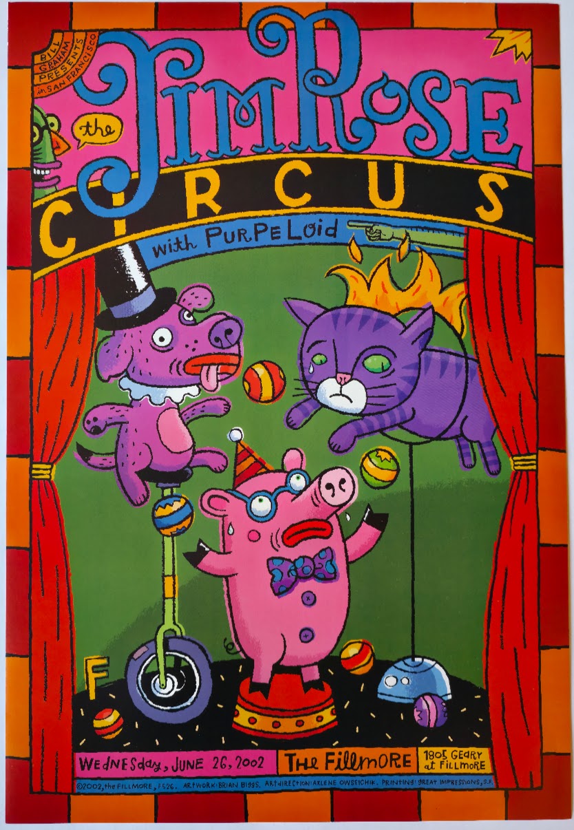F526 The Jim Rose Circus, The Fillmore by Brian Biggs - June 26, 2002 - San Francisco, Fillmore Gig Print