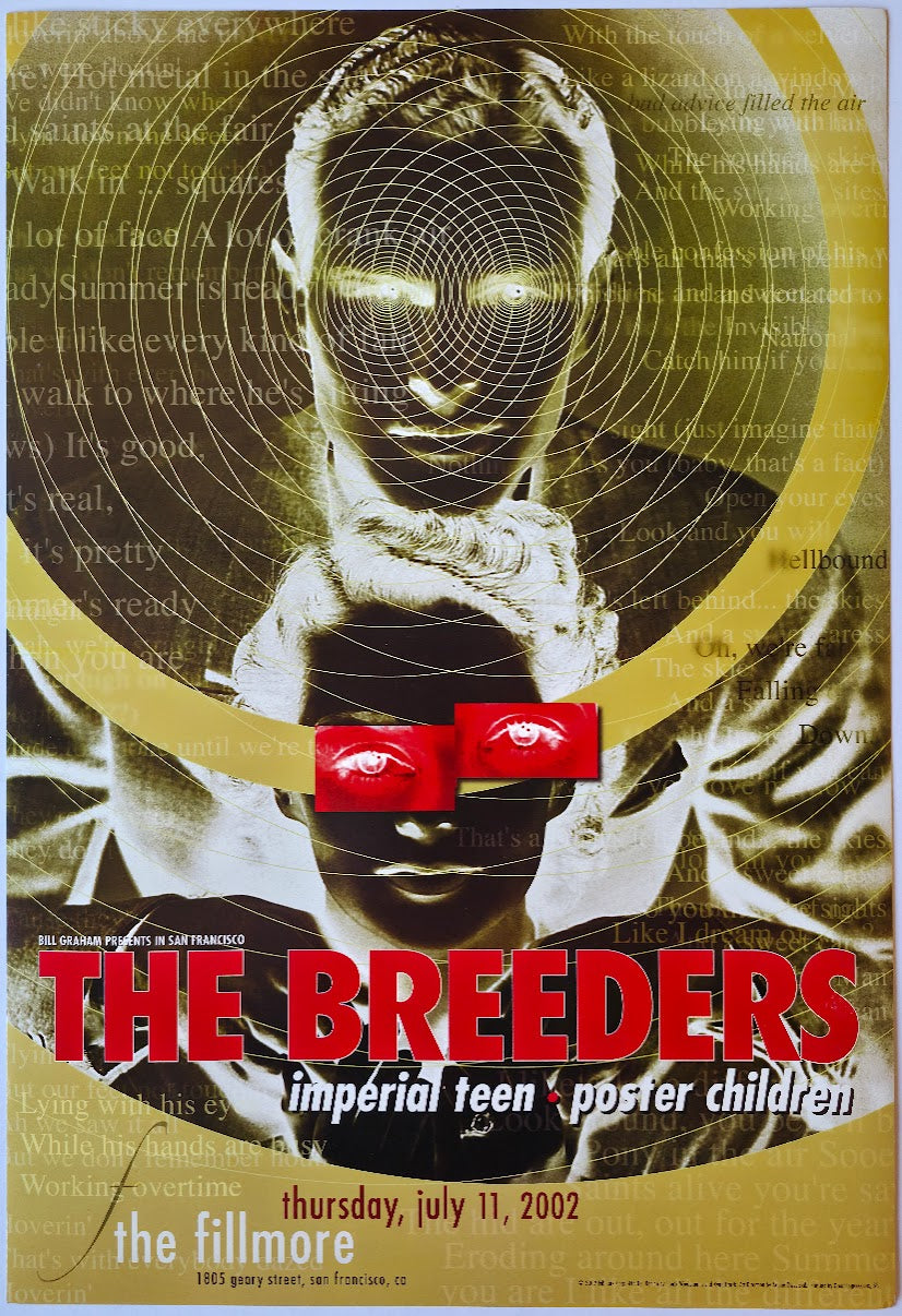 F530 The Breeders, Imperial Teen, The Fillmore by Frank Wiedmann - July 11, 2002 - San Francisco, Fillmore Gig Print