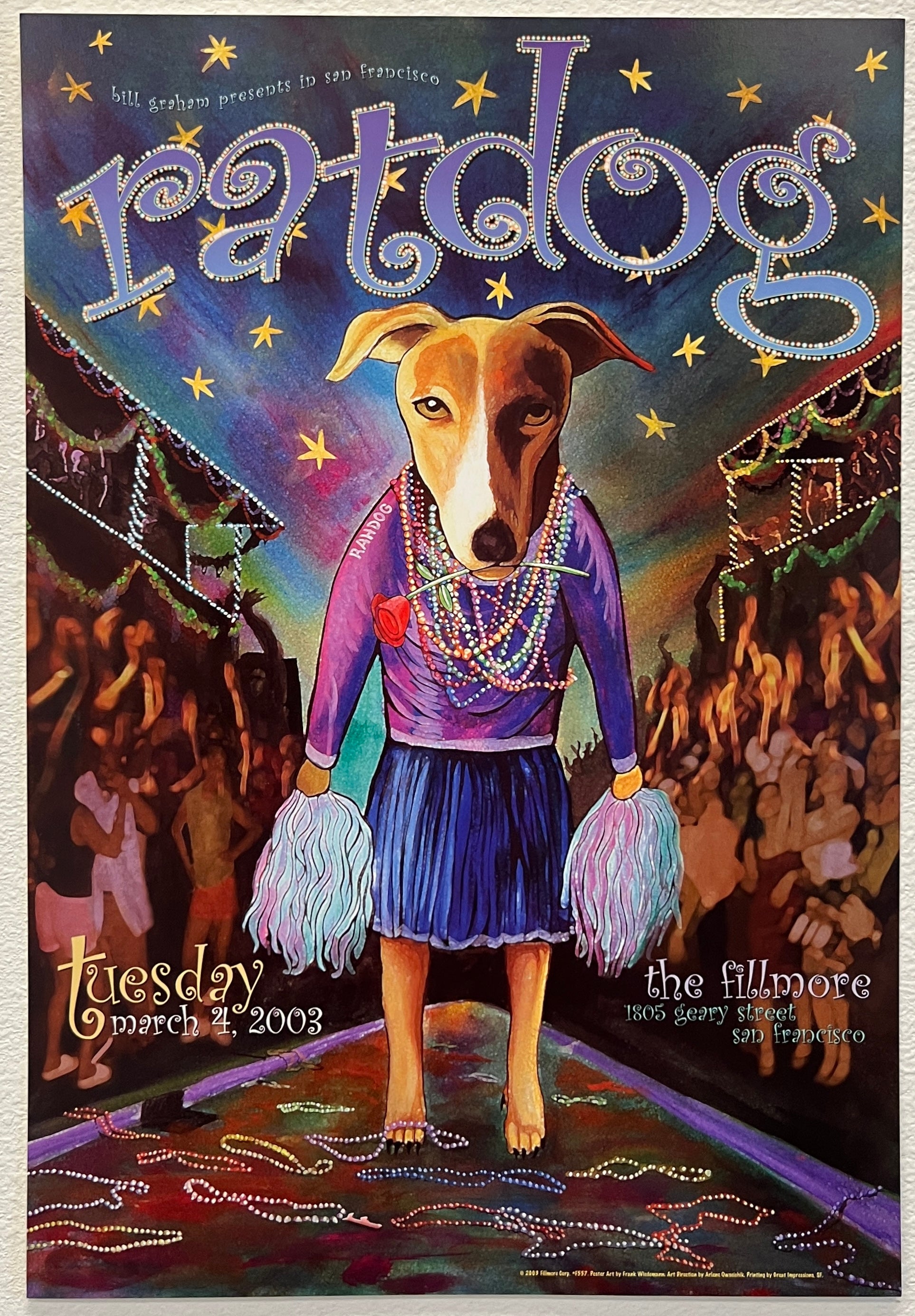 F557 Ratdog, The Fillmore by Frank Wiedmann - March 4, 2003 - San Francisco, Fillmore Gig Print