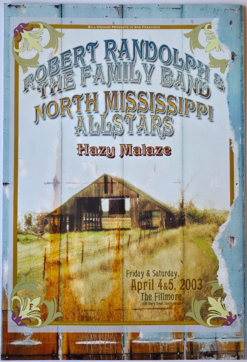 F563 Robert Randolph & The Family Band, North Mississippi Allstars, The Fillmore by Frank Wiedmann - April 4-5, 2003 - San Francisco, Fillmore Gig Print